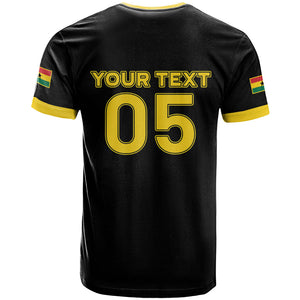 Custom Ghana Football 2026 T shirt Black Stars Never Fall Black Version