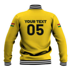 Custom Ghana Football 2026 Baseball Jacket Black Stars Never Fall Yellow Version