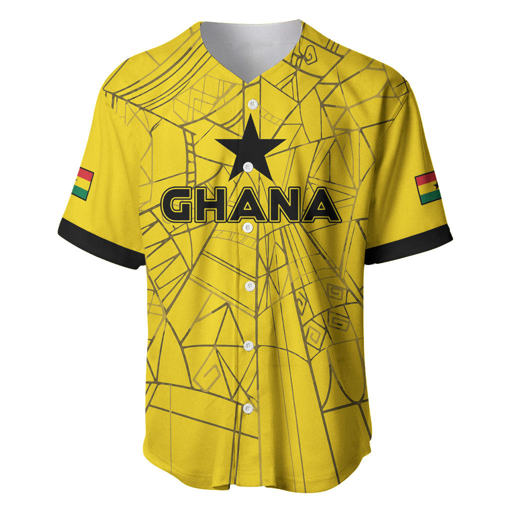 Custom Ghana Football 2026 Baseball Jersey Black Stars Never Fall Yellow Version