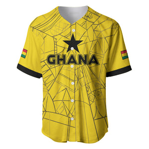 Custom Ghana Football 2026 Baseball Jersey Black Stars Never Fall Yellow Version