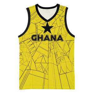 Custom Ghana Football 2026 Basketball Jersey Black Stars Never Fall Yellow Version