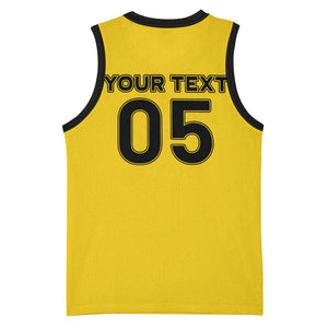 Custom Ghana Football 2026 Basketball Jersey Black Stars Never Fall Yellow Version