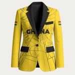 Custom Ghana Football 2026 Blazer Black Stars Never Fall Yellow Version