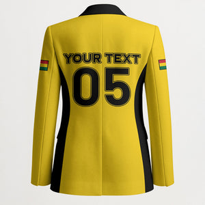 Custom Ghana Football 2026 Blazer Black Stars Never Fall Yellow Version