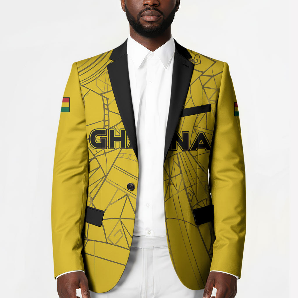 Custom Ghana Football 2026 Blazer Black Stars Never Fall Yellow Version