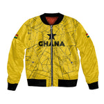 Custom Ghana Football 2026 Bomber Jacket Black Stars Never Fall Yellow Version