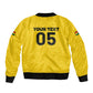 Custom Ghana Football 2026 Bomber Jacket Black Stars Never Fall Yellow Version