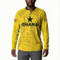 Custom Ghana Football 2026 Button Sweatshirt Black Stars Never Fall Yellow Version