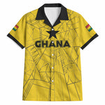 Custom Ghana Football 2026 Hawaiian Shirt Black Stars Never Fall Yellow Version