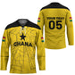 Custom Ghana Football 2026 Hockey Jersey Black Stars Never Fall Yellow Version