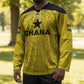 Custom Ghana Football 2026 Hockey Jersey Black Stars Never Fall Yellow Version