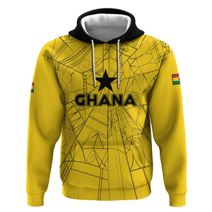Custom Ghana Football 2026 Hoodie Black Stars Never Fall Yellow Version