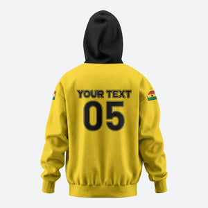 Custom Ghana Football 2026 Hoodie Black Stars Never Fall Yellow Version