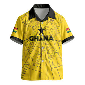 Custom Ghana Football 2026 Kid Hawaiian Shirt Black Stars Never Fall Yellow Version