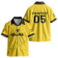Custom Ghana Football 2026 Kid Hawaiian Shirt Black Stars Never Fall Yellow Version LT05