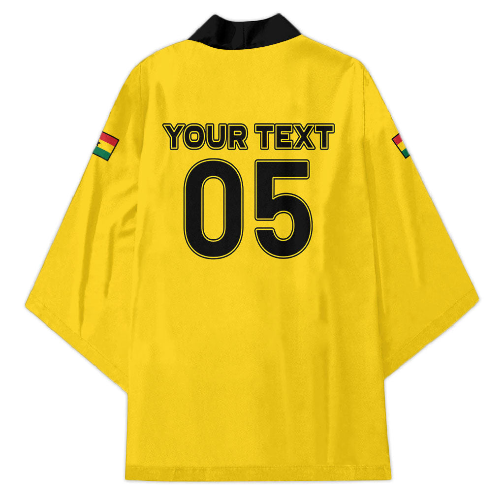 Custom Ghana Football 2026 Kimono Black Stars Never Fall Yellow Version
