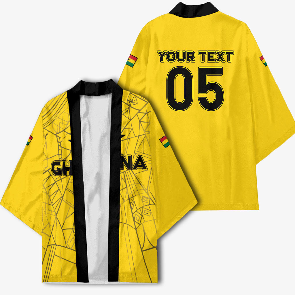 Custom Ghana Football 2026 Kimono Black Stars Never Fall Yellow Version