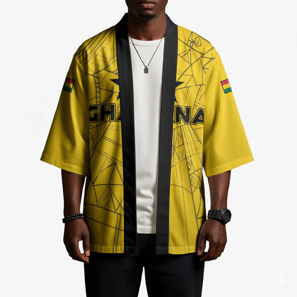 Custom Ghana Football 2026 Kimono Black Stars Never Fall Yellow Version