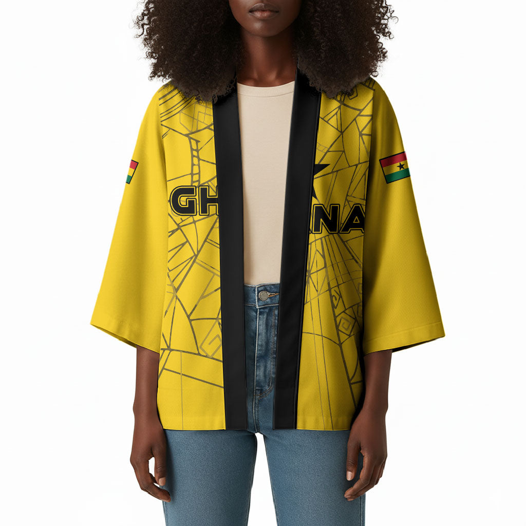 Custom Ghana Football 2026 Kimono Black Stars Never Fall Yellow Version
