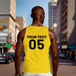 Custom Ghana Football 2026 Men Tank Top Black Stars Never Fall Yellow Version