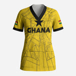 Custom Ghana Football 2026 Scrub Top Black Stars Never Fall Yellow Version