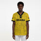 Custom Ghana Football 2026 Scrub Top Black Stars Never Fall Yellow Version