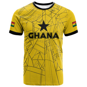 Custom Ghana Football 2026 T shirt Black Stars Never Fall Yellow Version