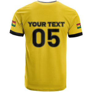 Custom Ghana Football 2026 T shirt Black Stars Never Fall Yellow Version