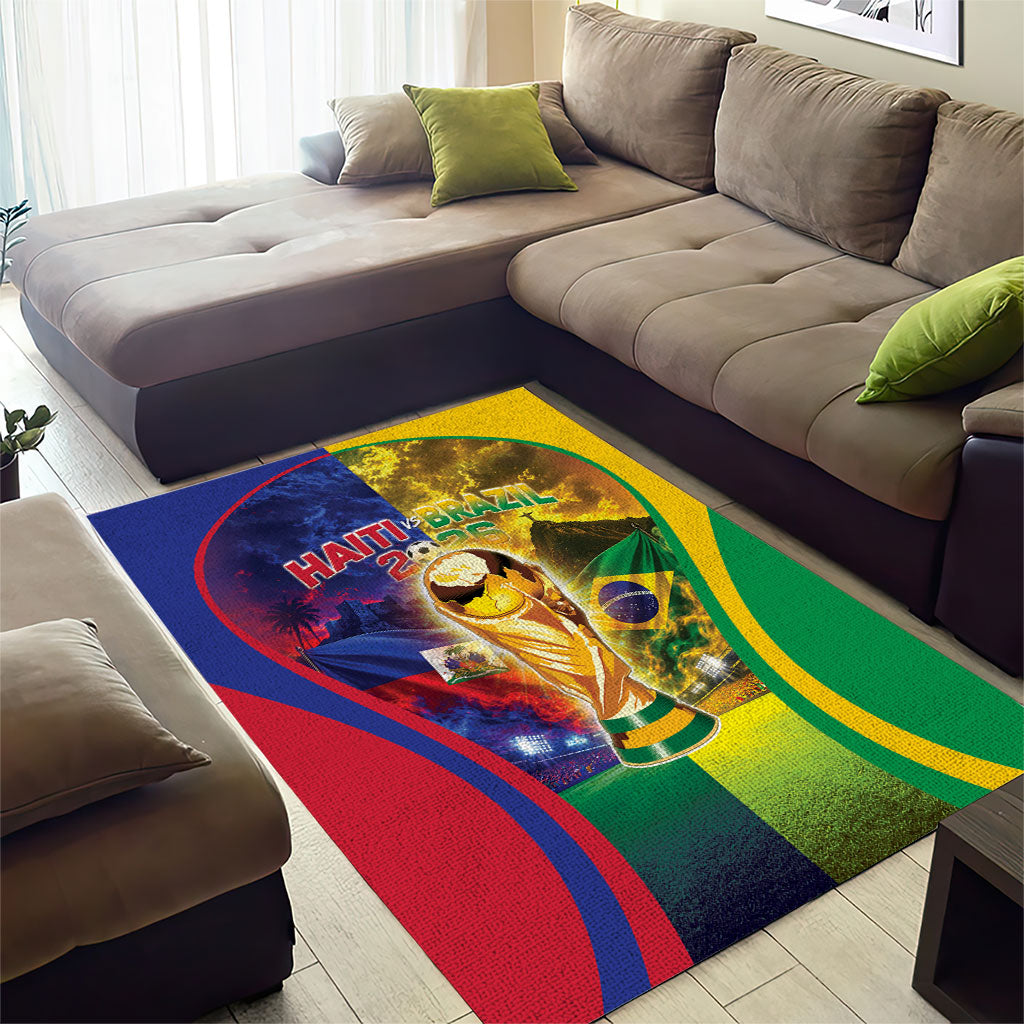 Brazil Haiti 2026 World Football Area Rug Go For Glory