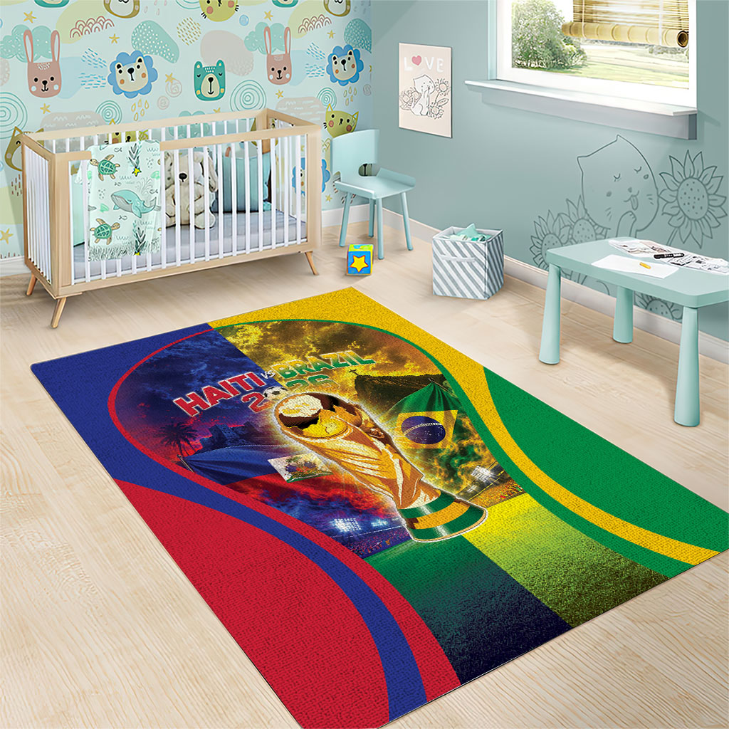 Brazil Haiti 2026 World Football Area Rug Go For Glory