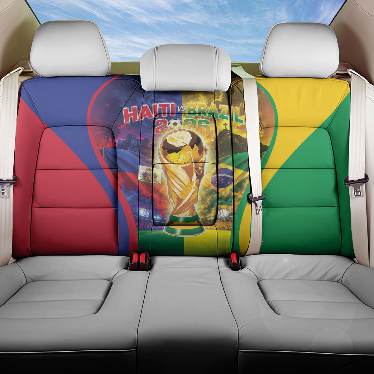 Brazil Haiti 2026 World Football Back Car Seat Cover Go For Glory