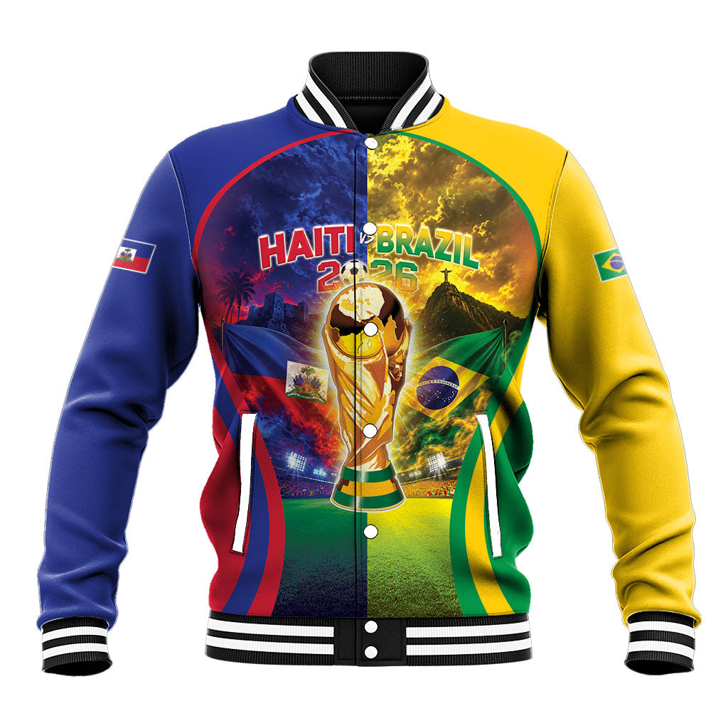Custom Brazil Haiti 2026 World Football Baseball Jacket Go For Glory