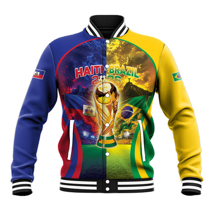 Custom Brazil Haiti 2026 World Football Baseball Jacket Go For Glory