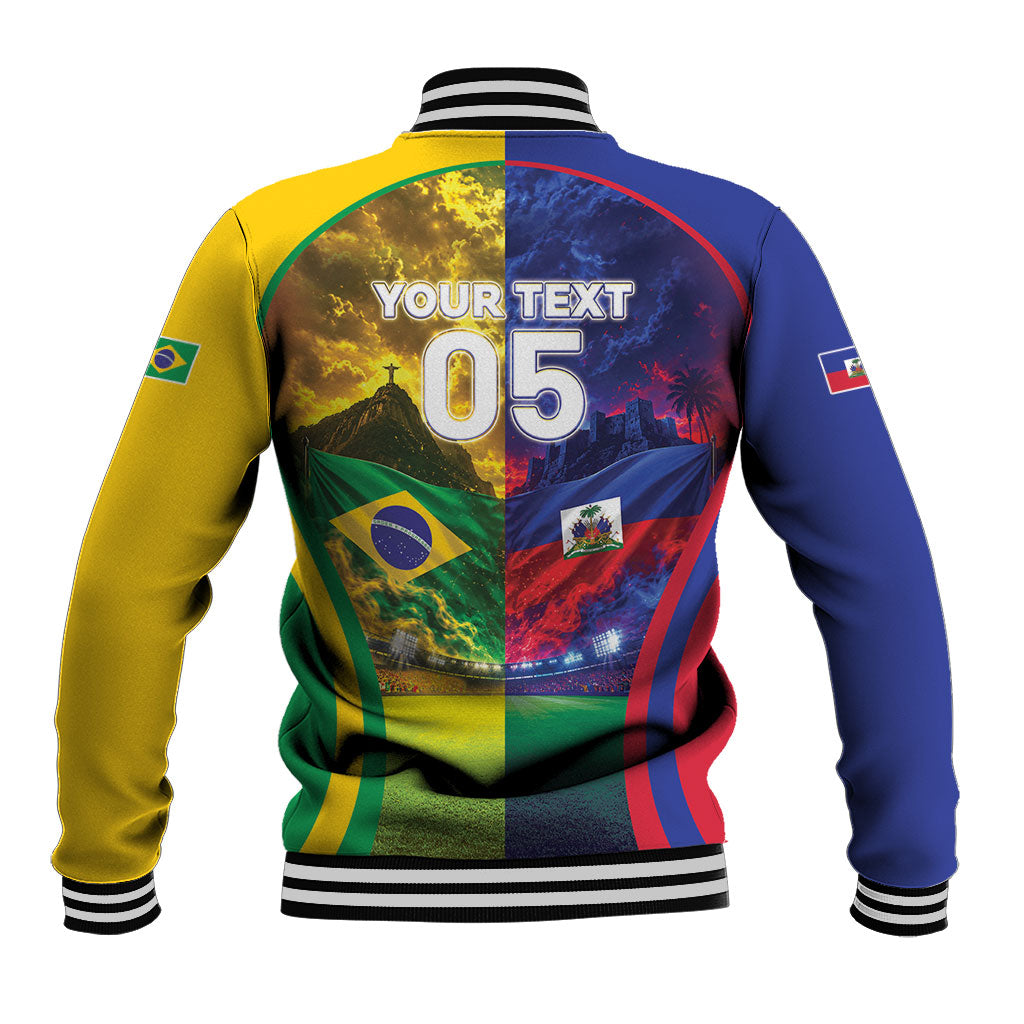 Custom Brazil Haiti 2026 World Football Baseball Jacket Go For Glory