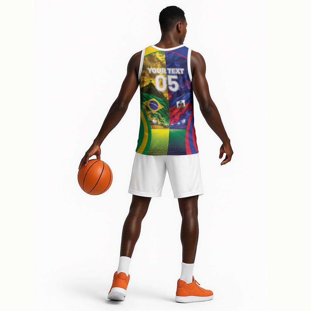 Custom Brazil Haiti 2026 World Football Basketball Jersey Go For Glory