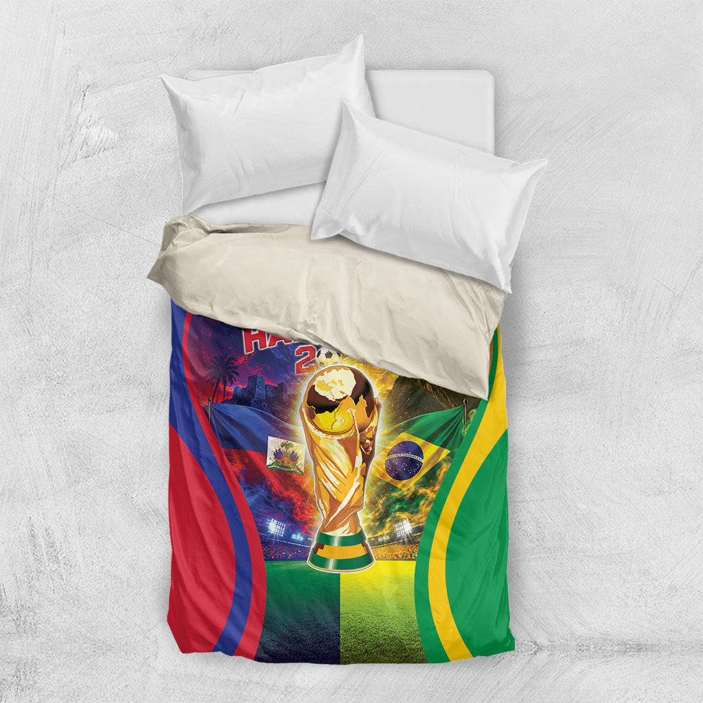 Brazil Haiti 2026 World Football Bedding Set Go For Glory