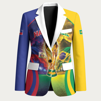 Custom Brazil Haiti 2026 World Football Blazer Go For Glory