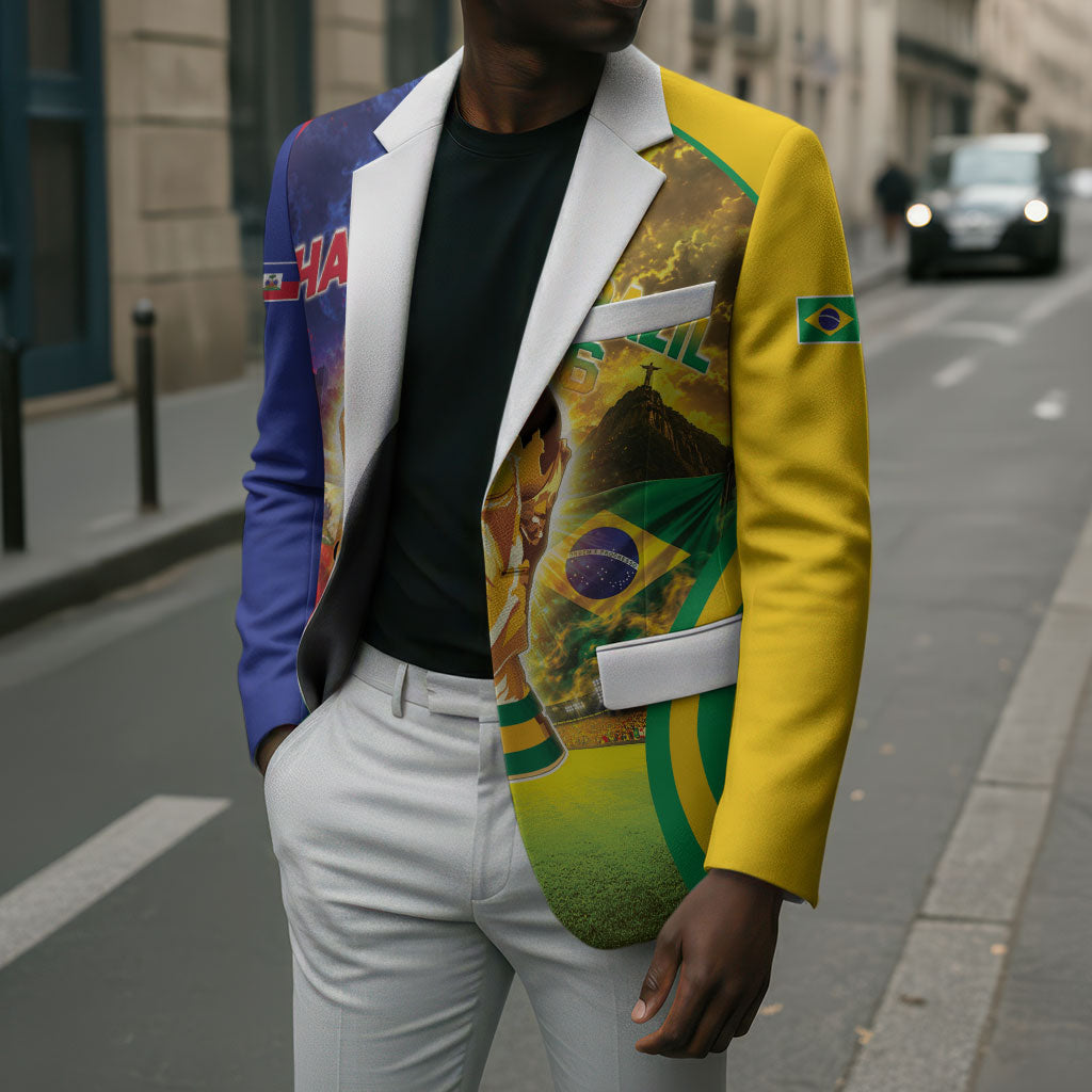 Custom Brazil Haiti 2026 World Football Blazer Go For Glory