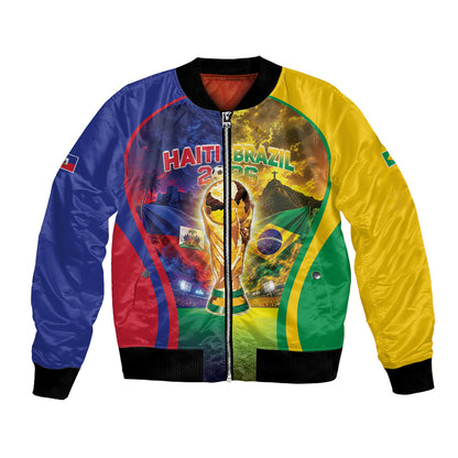 Custom Brazil Haiti 2026 World Football Bomber Jacket Go For Glory