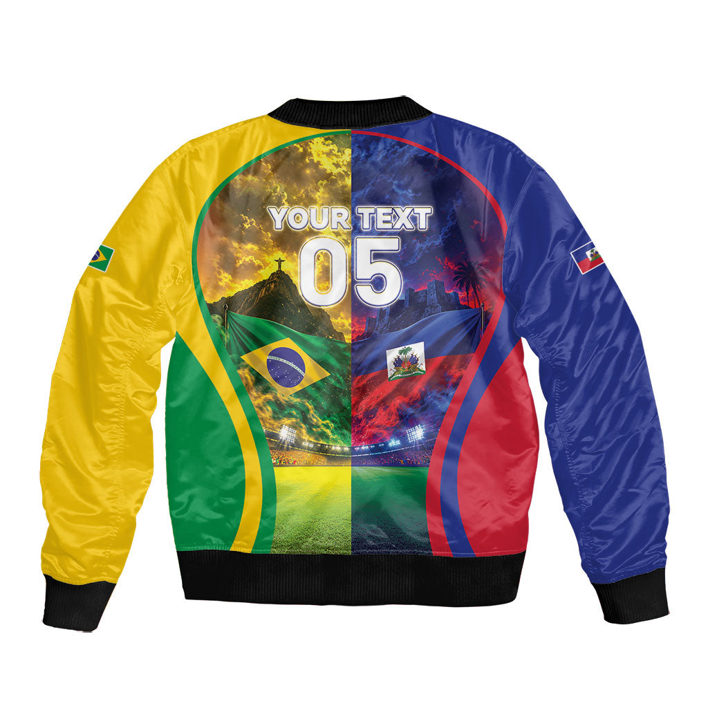 Custom Brazil Haiti 2026 World Football Bomber Jacket Go For Glory