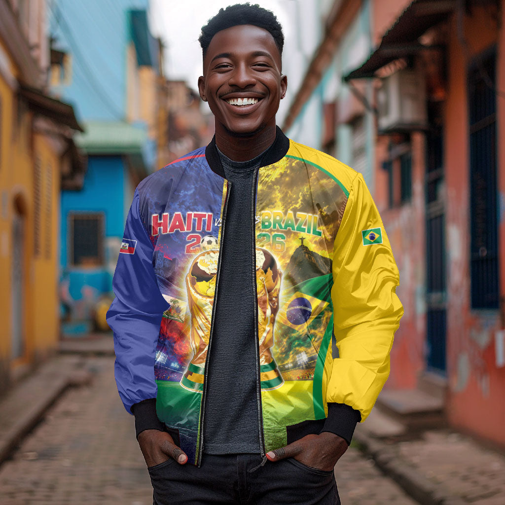 Custom Brazil Haiti 2026 World Football Bomber Jacket Go For Glory