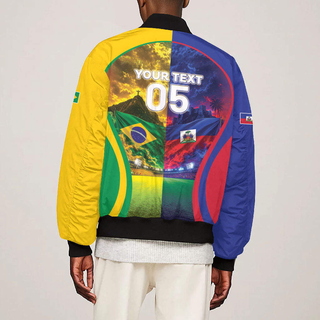 Custom Brazil Haiti 2026 World Football Bomber Jacket Go For Glory
