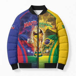 Custom Brazil Haiti 2026 World Football Bomber Puffer Jacket Go For Glory