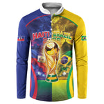 Custom Brazil Haiti 2026 World Football Button Sweatshirt Go For Glory