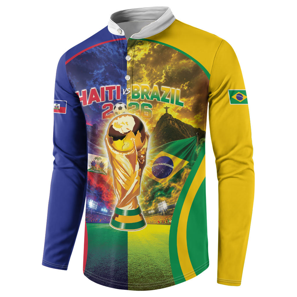 Custom Brazil Haiti 2026 World Football Button Sweatshirt Go For Glory