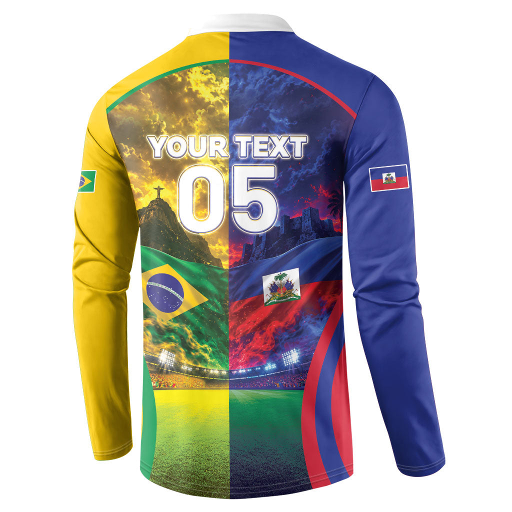 Custom Brazil Haiti 2026 World Football Button Sweatshirt Go For Glory