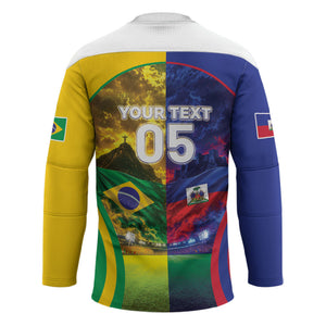 Custom Brazil Haiti 2026 World Football Hockey Jersey Go For Glory