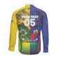 Custom Brazil Haiti 2026 World Football Long Sleeve Button Shirt Go For Glory