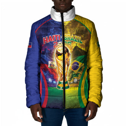 Custom Brazil Haiti 2026 World Football Padded Jacket Go For Glory