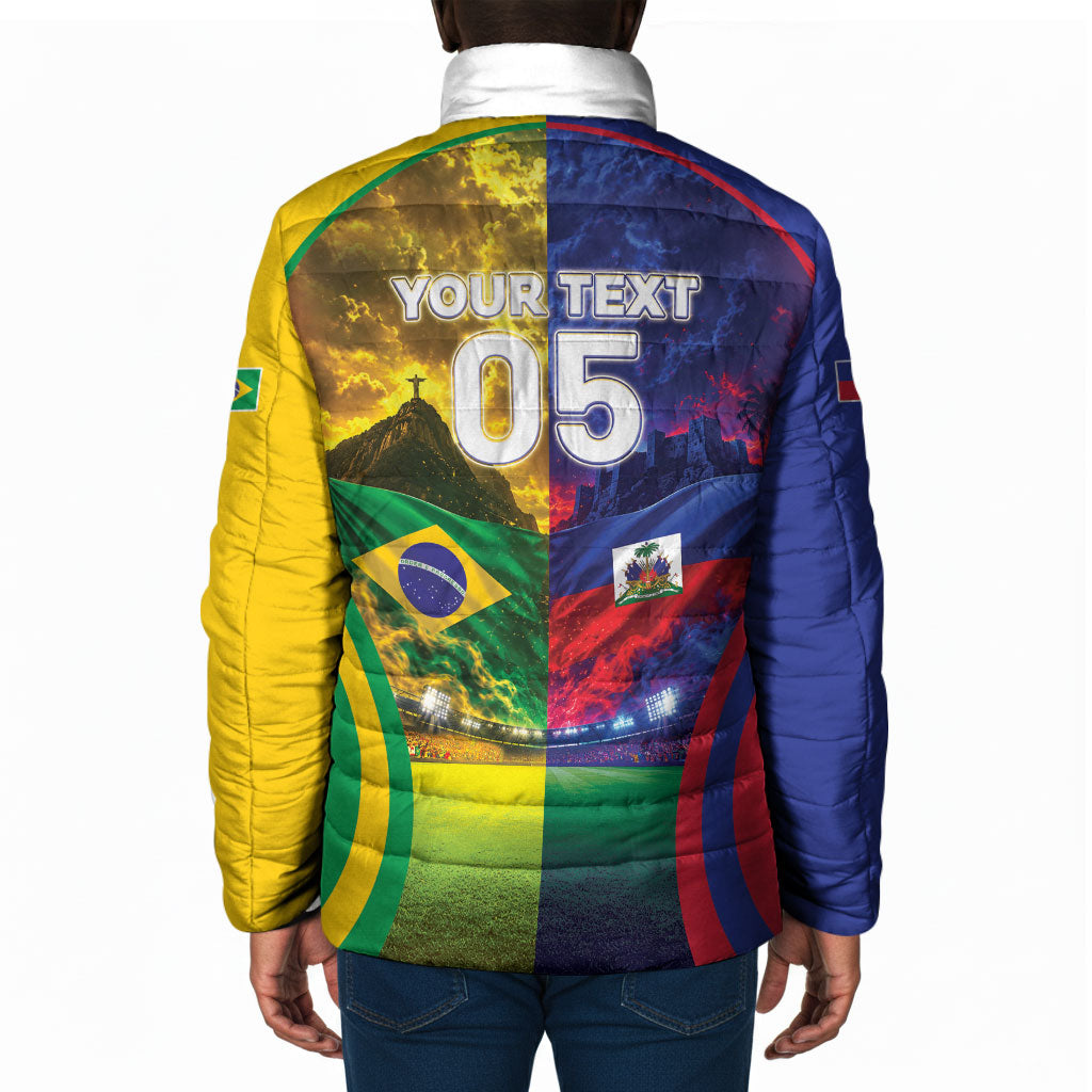 Custom Brazil Haiti 2026 World Football Padded Jacket Go For Glory
